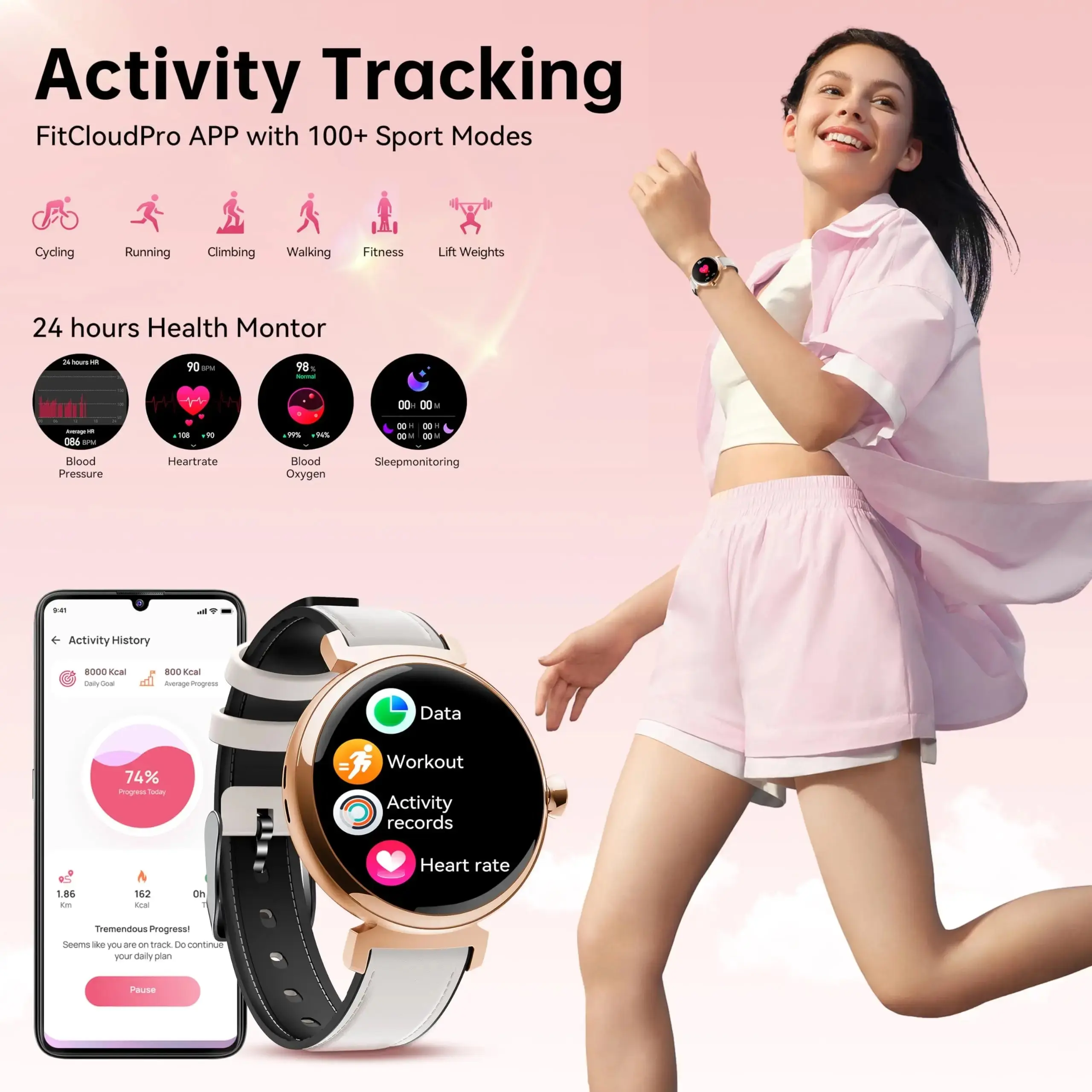 OUKITEL BT30 160mAh Battery Capacity 5ATM Waterproof Rugged Outdoor Watch - Image 5
