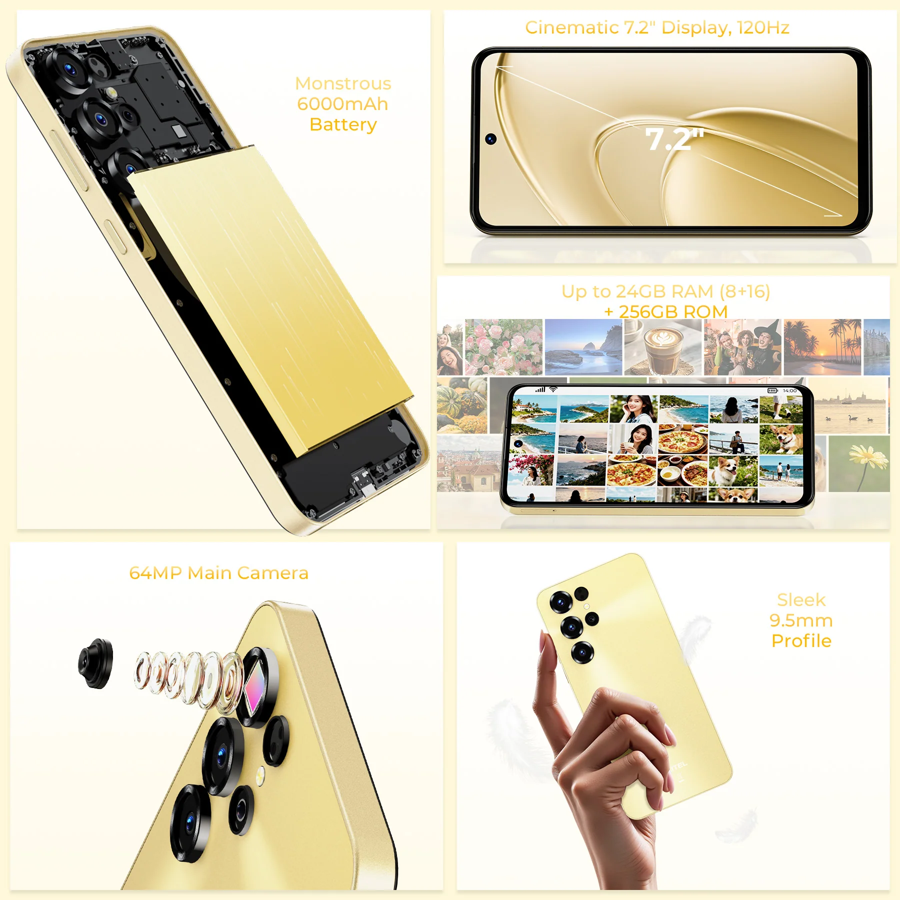 OUKITEL C68-EV 7.2-inch 6000mAh Battery 9.5mm Ultra-thin Body Smartphone - Image 5