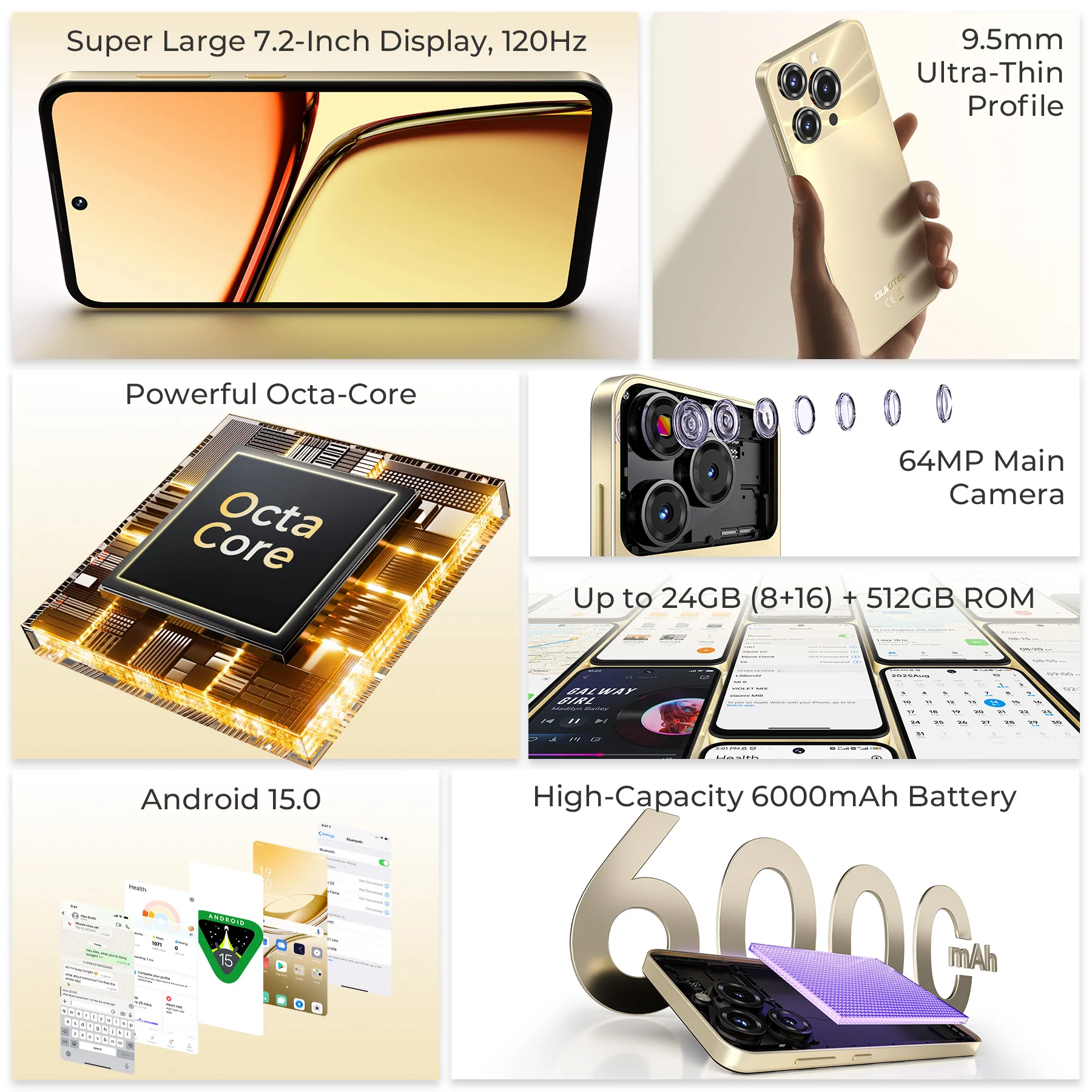 OUKITEL C69 7.2-inch 6000mAh Battery 9.5mm Ultra-thin Body Smartphone - Image 5