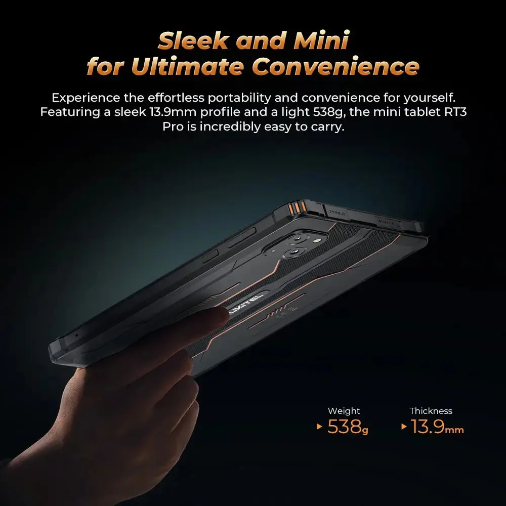 OUKITEL RT3 Pro 4G RuggedTablet 8-inch 5150mAh Big Battery 16MP Camera Android 14 (4GB+128GB NFC) - Image 5