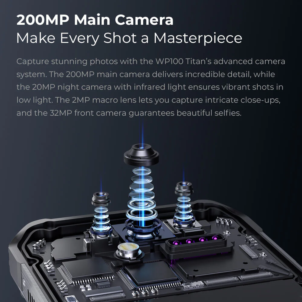 OUKITEL WP100Titan 5G Rugged Phone 6.8-inch 120Hz 33000mAh Camping Light Big Mobile Projection Function (16GB+512GB NFC) - Image 4