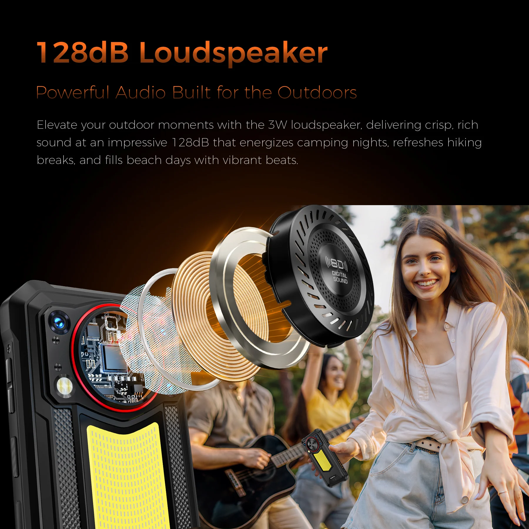 OUKITEL WP53 Pro 4G Rugged Phone 6.52'' FHD+ Display 11000mAh Big Battery 50MP Camera Camping Light Android 15(8GB+256GB NFC) - Image 4