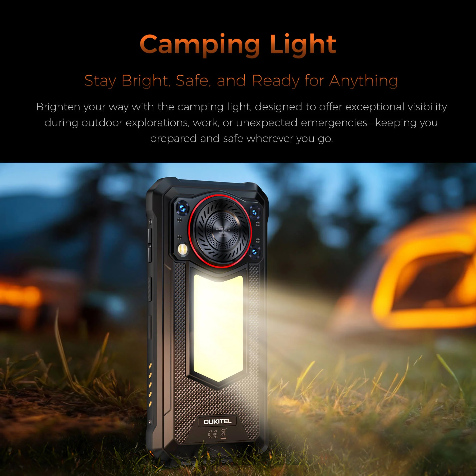 OUKITEL WP53 S 4G Rugged Phone 6.52'' FHD+ Display 11000mAh Big Battery 50MP Camera Camping Light Android 15(4GB+128GB NFC) - Image 9