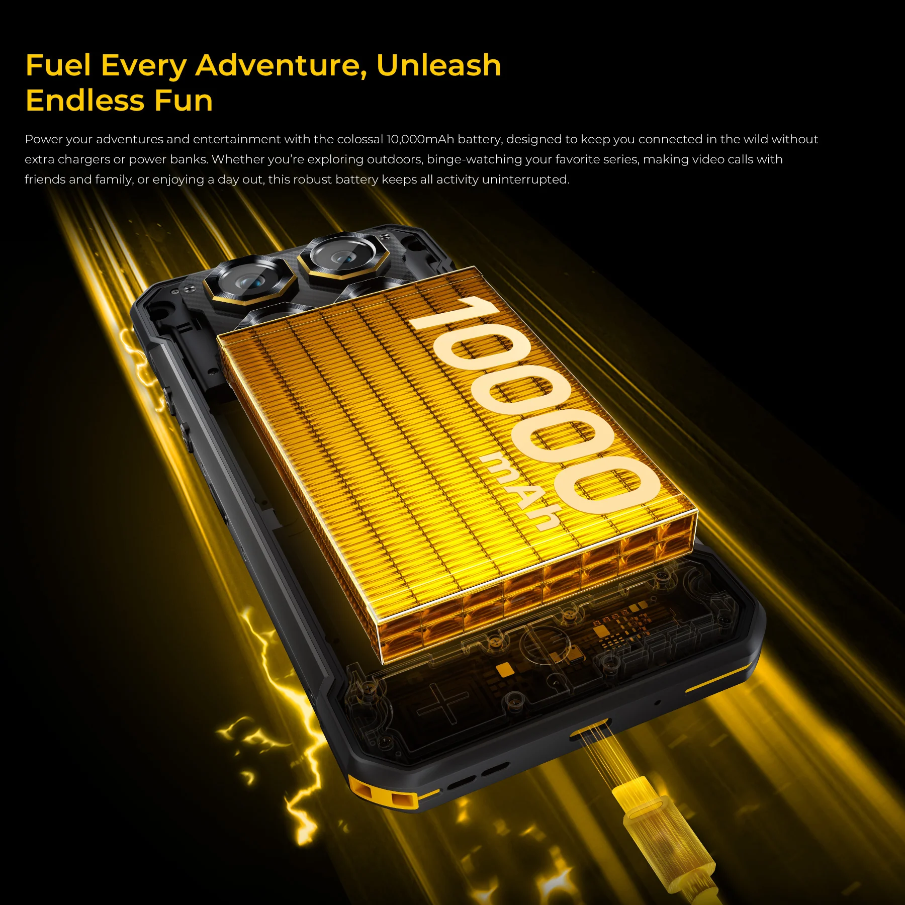 OUKITEL WP60 5G Rugged Phone 7.2'' HD+ Display 10,000mAh Big Battery 108MP Camera Android 15(16GB+512GB NFC) - Image 10