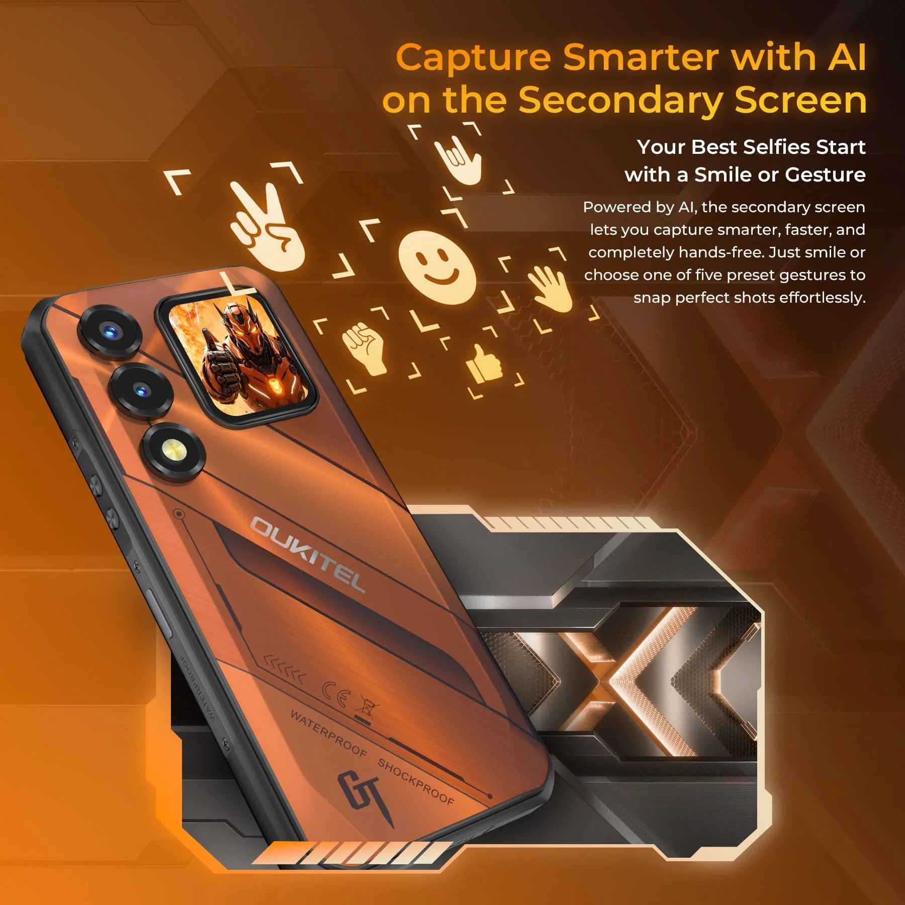 OUKITEL WP66 5G Rugged Phone 6.6'' FHD+ Display 11,000mAh Big Battery 108MP Camera Android 16(12GB+512GB NFC) - Image 5