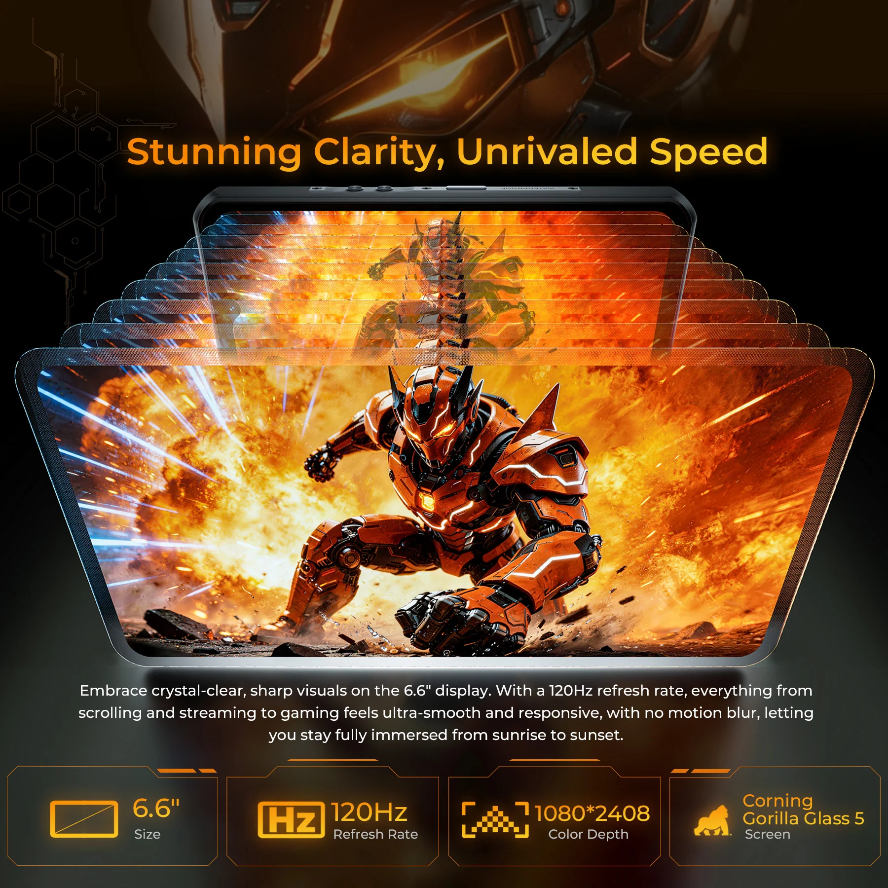 OUKITEL WP66 5G Rugged Phone 6.6'' FHD+ Display 11,000mAh Big Battery 108MP Camera Android 16(12GB+512GB NFC) - Image 6