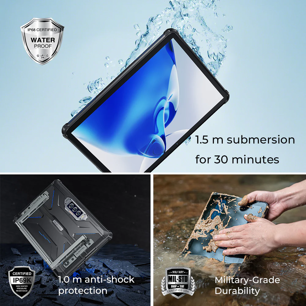 OUKITEL RT7 5G Rugged Tablet 10.1-inch 32000mAh Big Battery 48MP Camera Android 15 (12GB+512GB)NFC - Image 6
