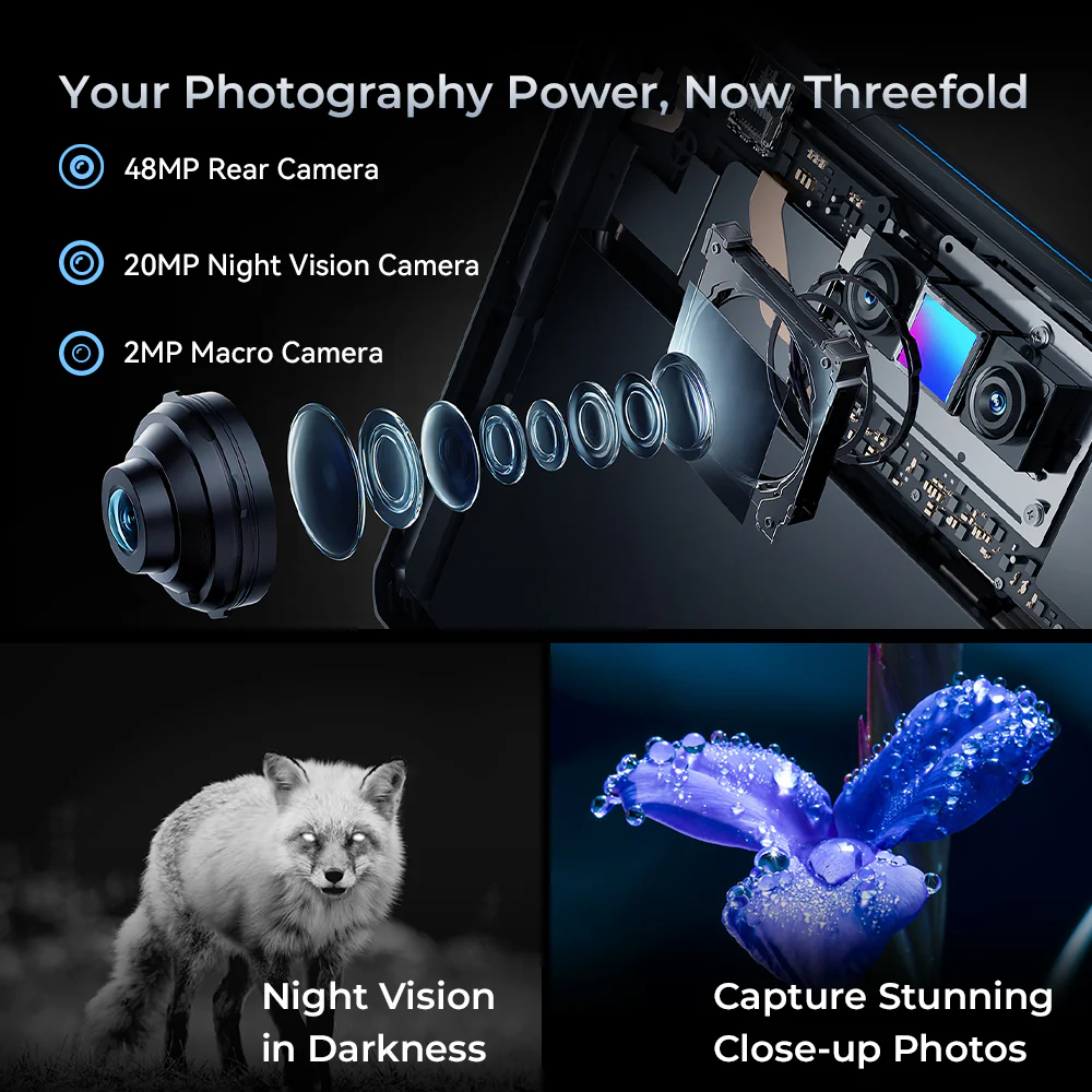 OUKITEL RT7 5G Rugged Tablet 10.1-inch 32000mAh Big Battery 48MP Camera Android 15 (12GB+512GB)NFC - Image 9