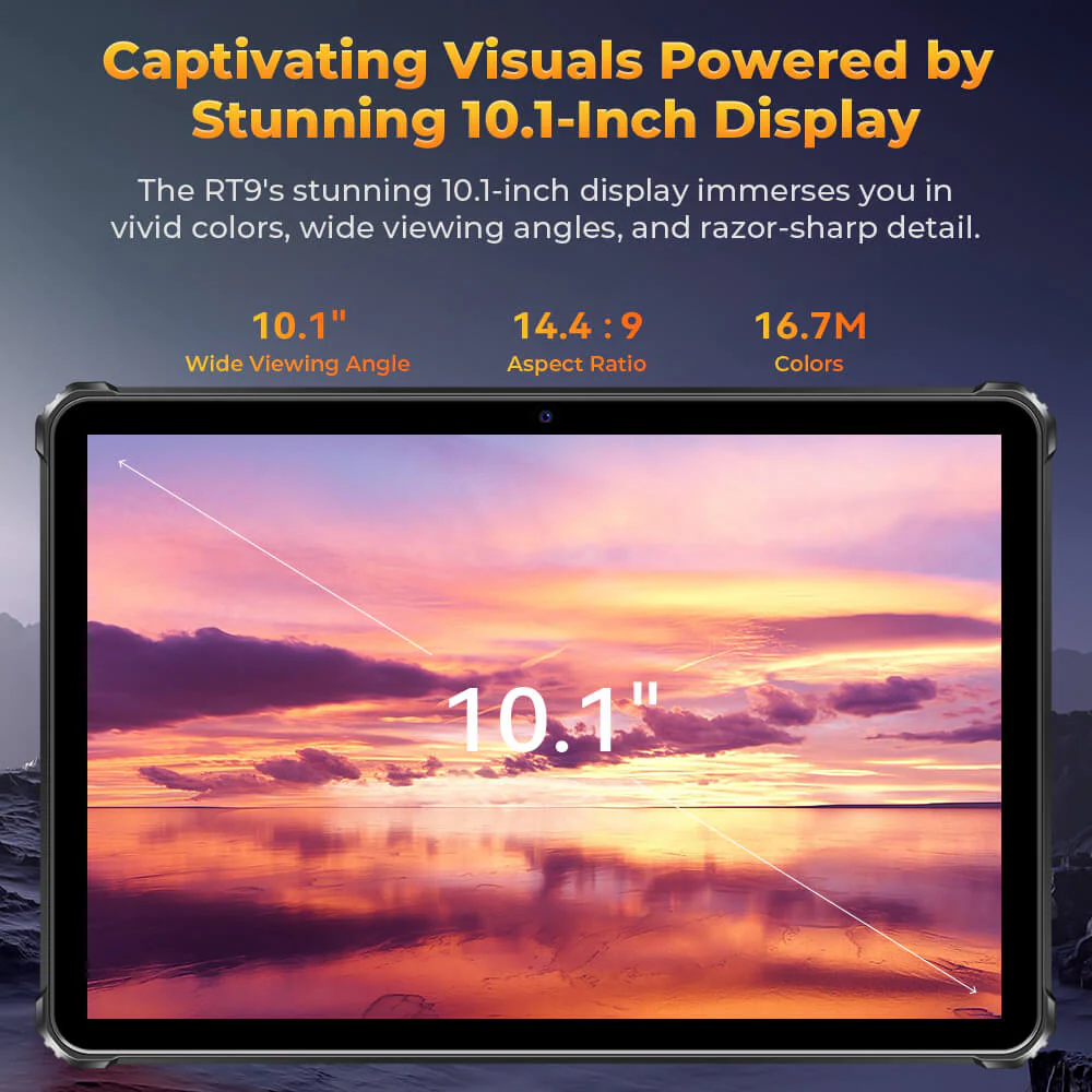 OUKITEL RT9 Rugged Tablet 10.1-inch 2K 11000mAh Big Battery 16MP Camera Android 14 (6GB+256GB) - Image 10