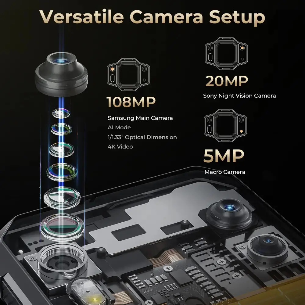 Oukitel WP30 Pro 5G RuggedPhone 6.78-inch 2.4K 11000mAh Big Battery 108MP Camera (24GB+512GB NFC) - Image 5