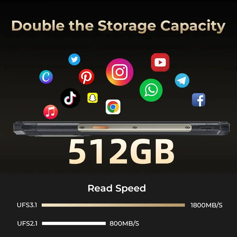 Oukitel WP30 Pro 5G RuggedPhone 6.78-inch 2.4K 11000mAh Big Battery 108MP Camera (24GB+512GB NFC) - Image 8