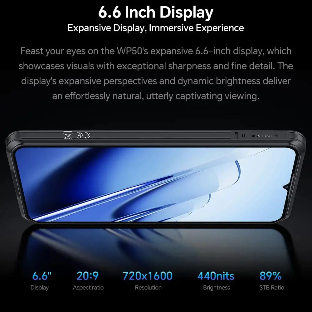 OUKITEL WP52 5G Rugged Phone 6.6-inch 6500mAh Big Battery 48MP Camera Android 14(16GB+256GB NFC) - Image 5
